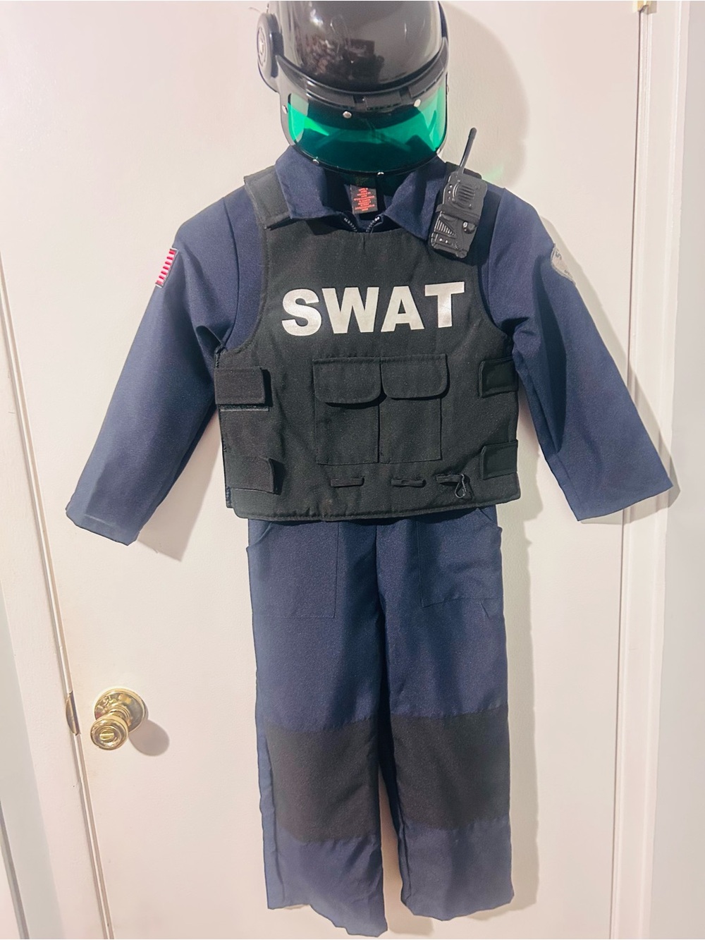 Kids SWAT Costume Navy and Black Tactical Outfit,Size 5/6